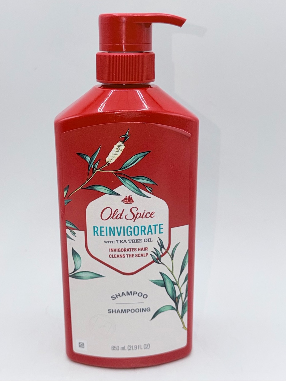 Old Spice REINVIGORATE Tea Tree Oil Shampoo 21.9 fl oz Pump NEW